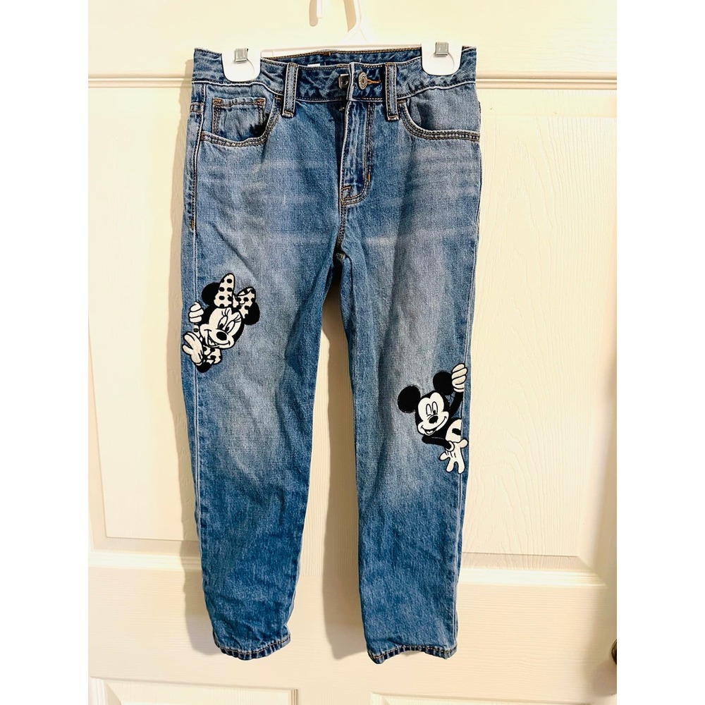 Disney Gap Kid Minnie And Mickey Appliqué Jean Size 7